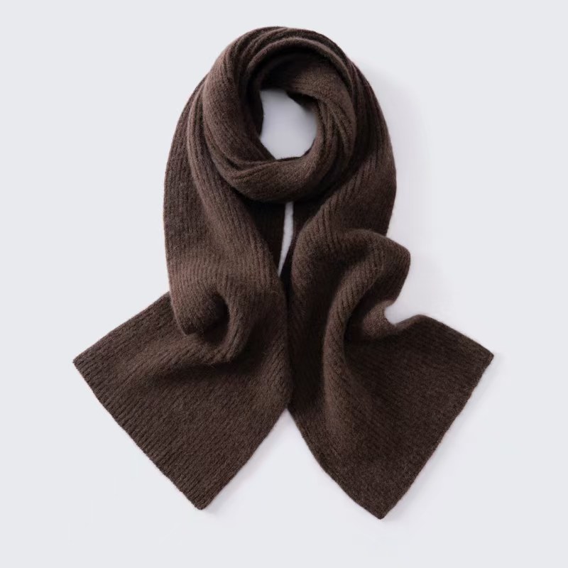 Solid-colored alpaca cashmere scarf, thick and warm
