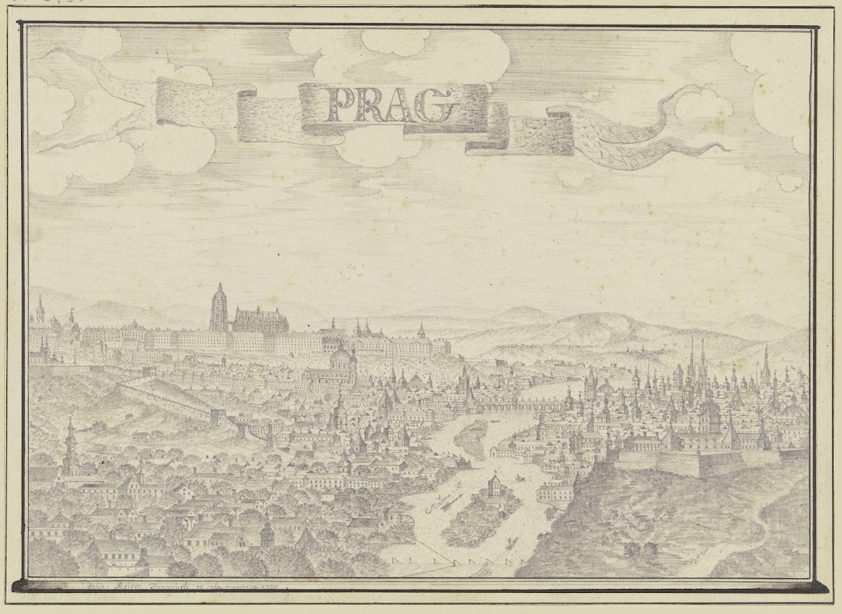 Ansicht von Prag mit der Moldau 1770