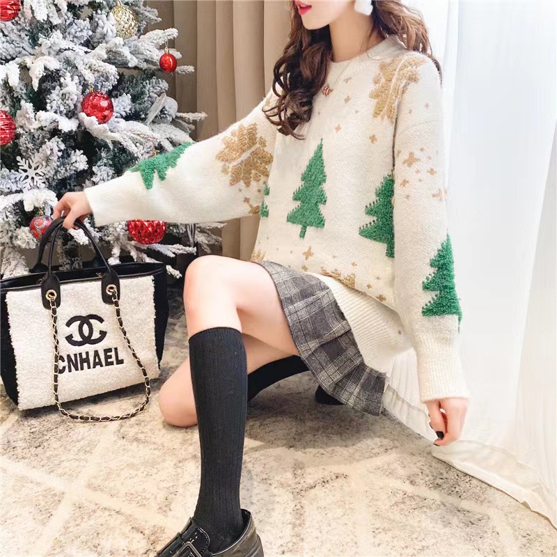 Women's Christmas Sweater, 3D Pattern, Loose Fit