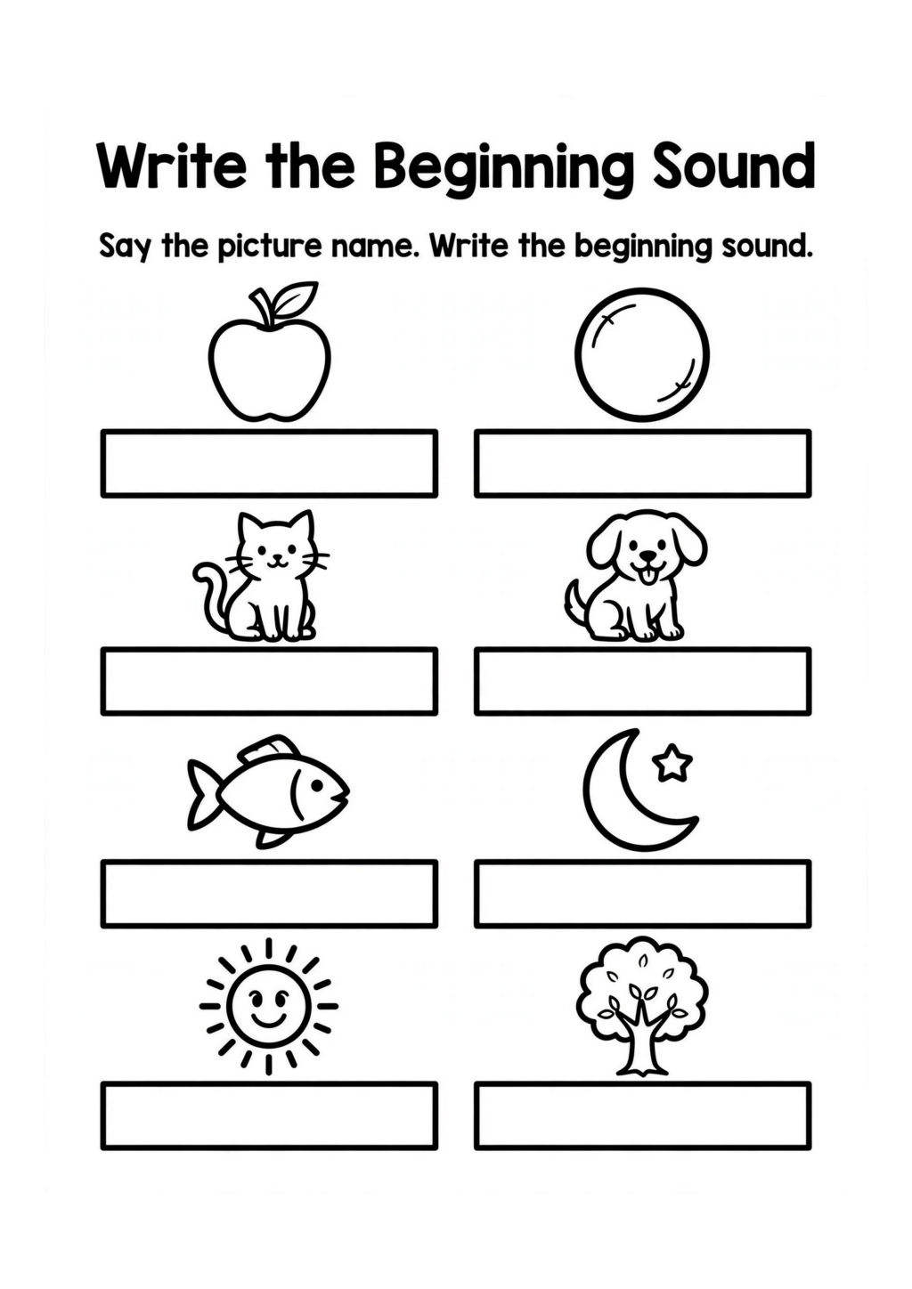 Write the Beginning Sound Worksheet