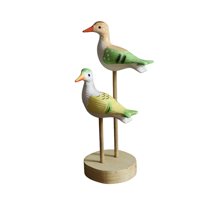 Wood Bird Decorative Figure, Table Decoration in New Chinese Style