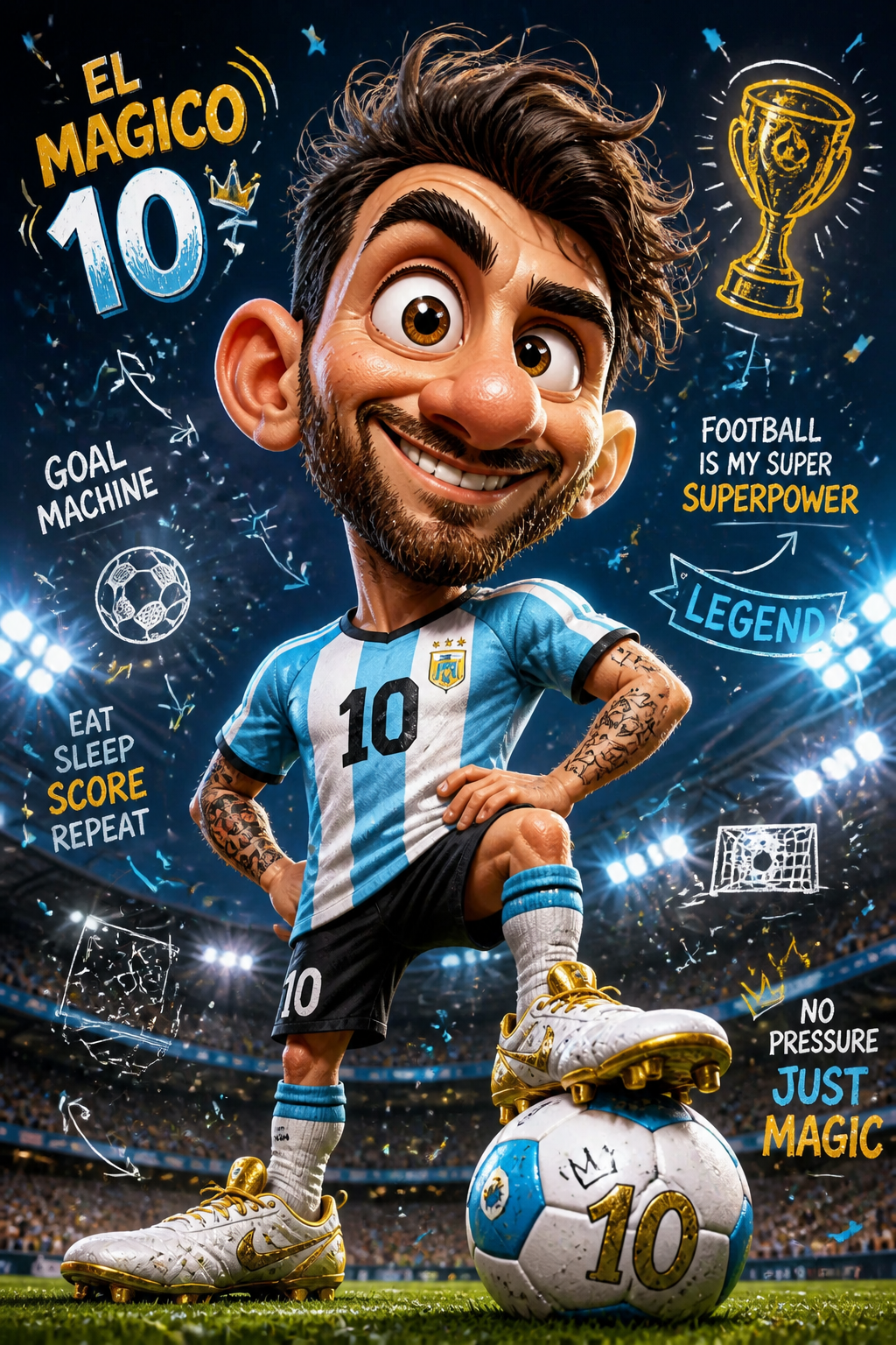Un divertido y original dibujo animado de fútbol