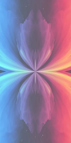 Fractal, Digital Art, Contrast, Blue, Red 4K Wallpaper Background