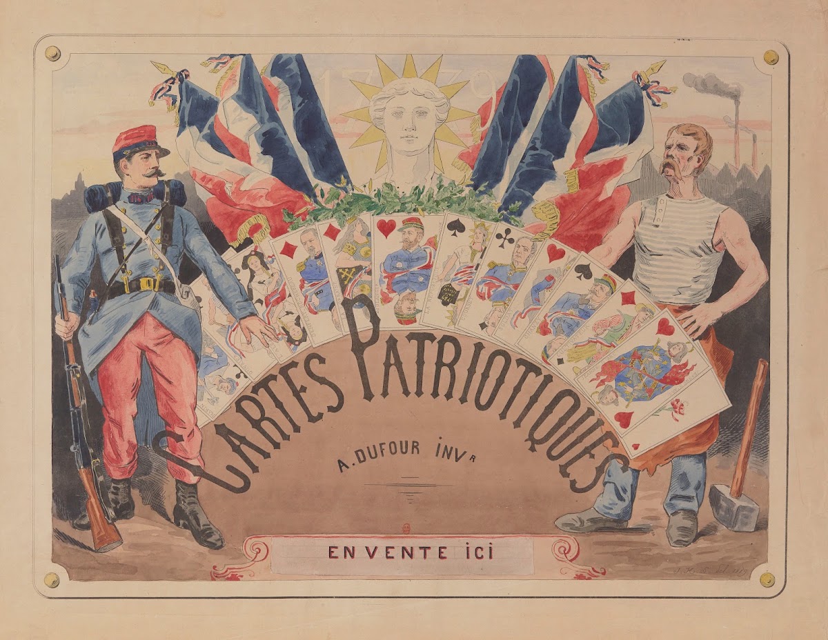 Cartes Patriotiques  Affiche Publicitaire Dun Jeu Boulangiste 1889