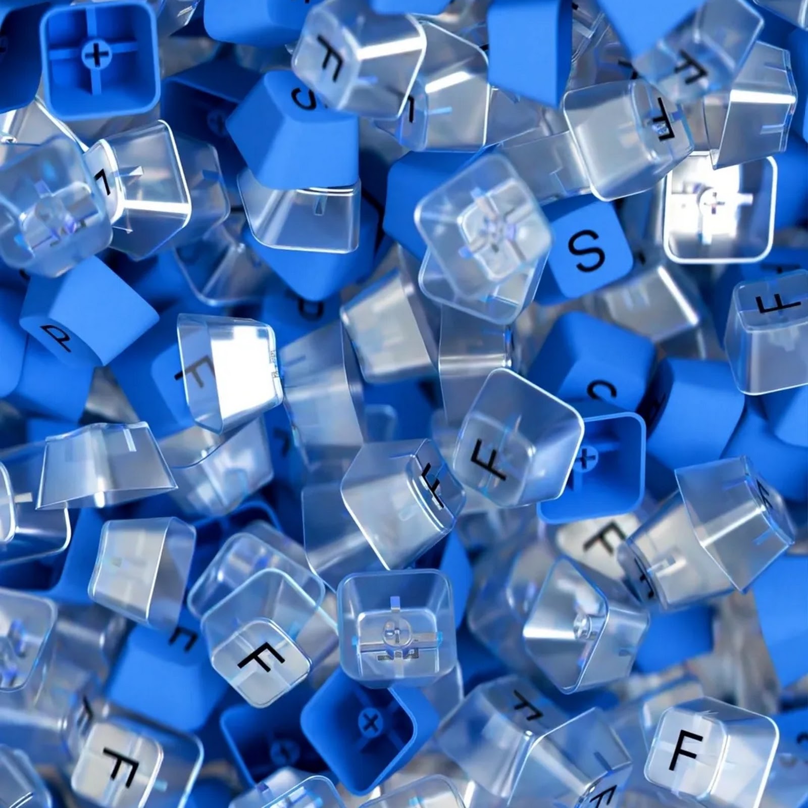 Download Chaotic Blue Keycap Collection Full HD iPhone