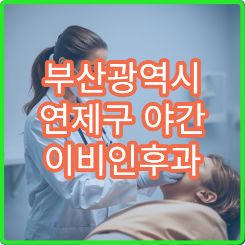 부산광역시 연제구 야간 이비인후과 코·목·귀 질환 야간 치료 병원