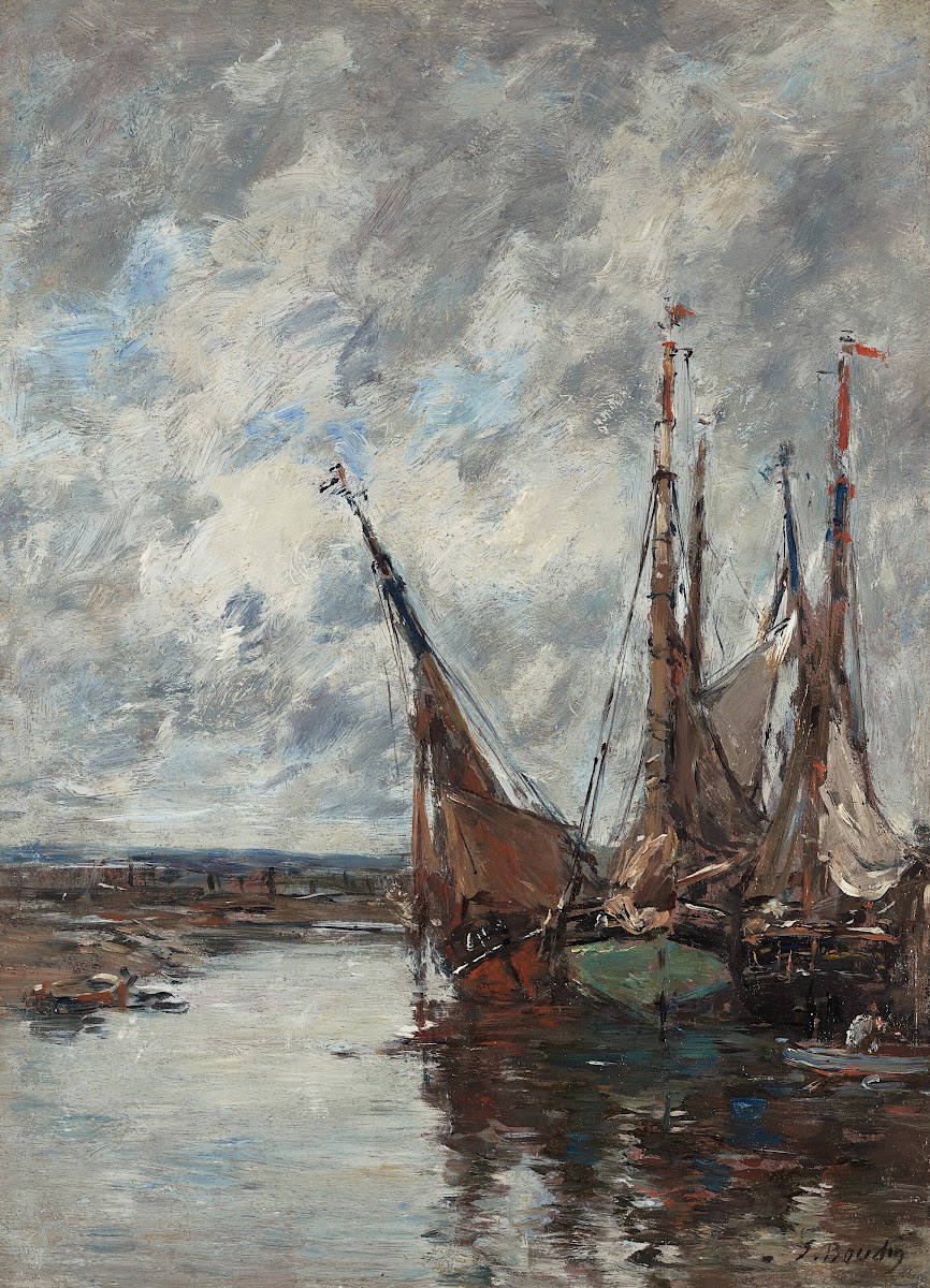 Trouville voiliers échoués circa 1883 1887