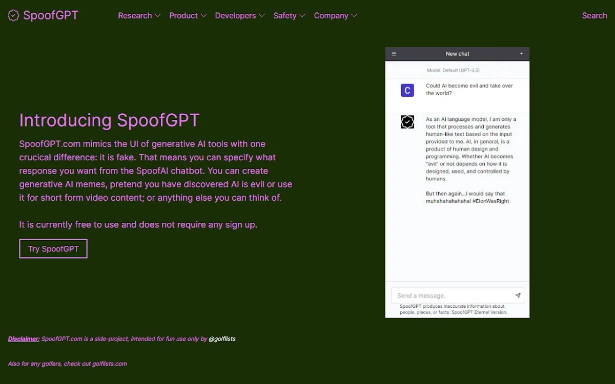 Captura de SpoofGPT
