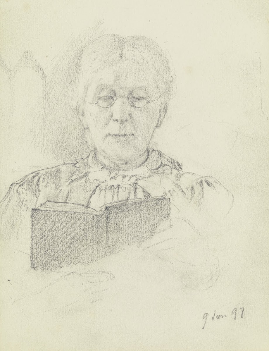 Luise Scholderer reading 1897
