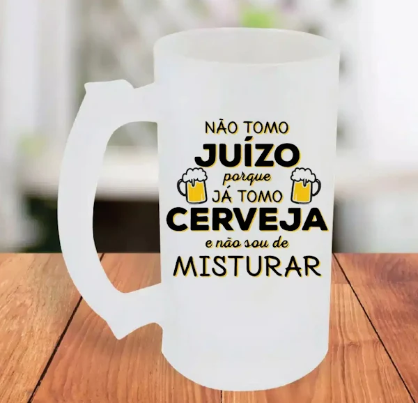 Caneca de vidro - jateada