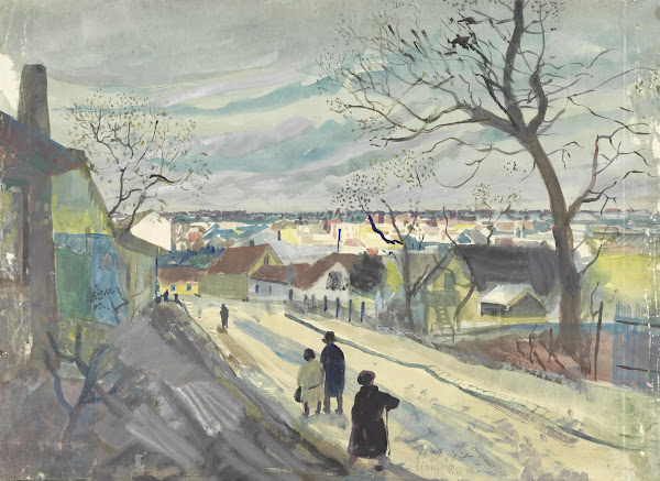 Ober St Veit Firmiangasse mit Blick über Wien 1930