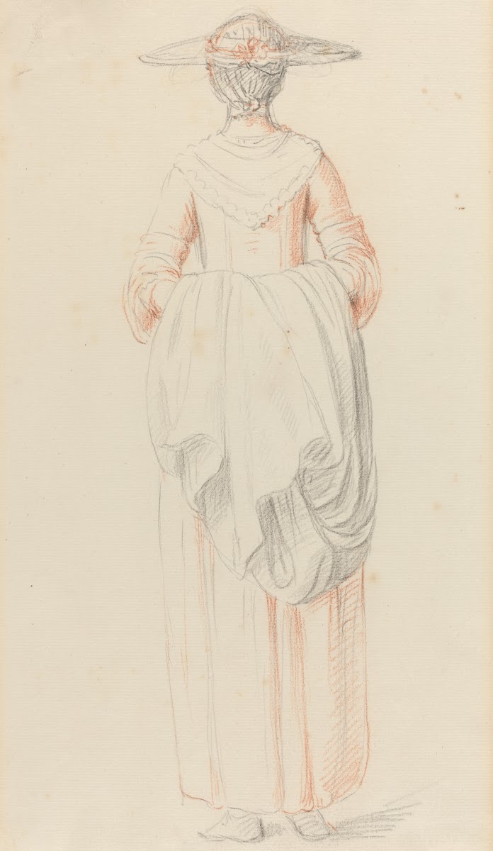 Lady Holding Her Cloak from Behind 1760s