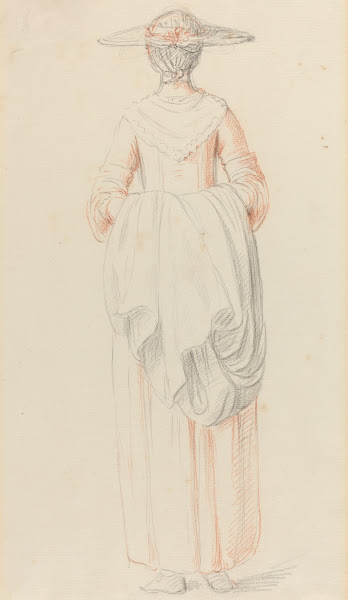 Lady Holding Her Cloak from Behind 1760s