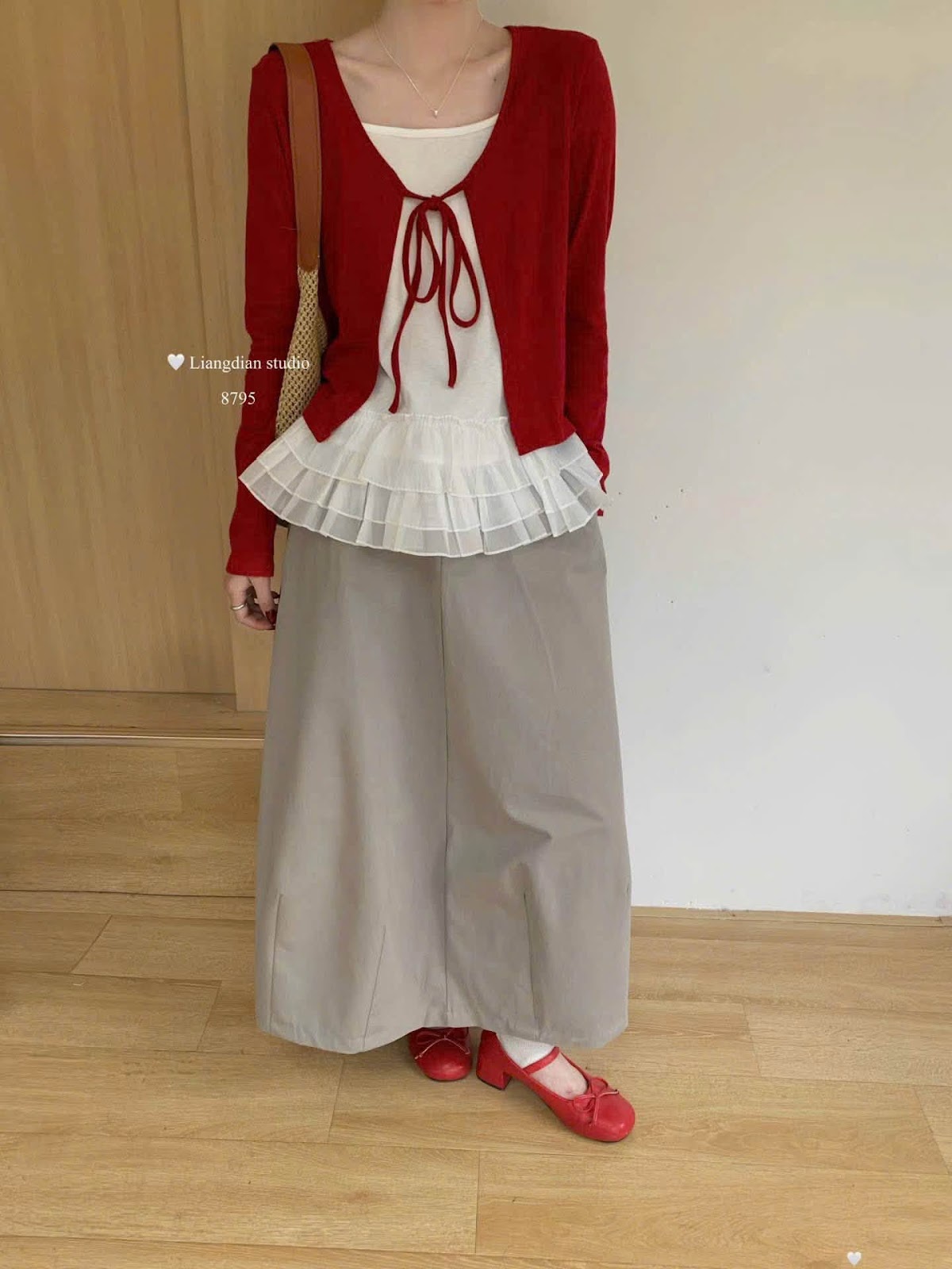 Set áo cadigan kèm hai dây bèo xòe XONXEN SHOP 8795 – Image 4