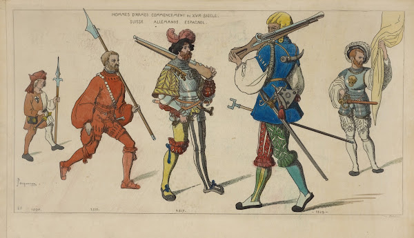 Hommes darmes commencement du XVIe siècle Suisse Allemands Espagnole 1505 1510 1