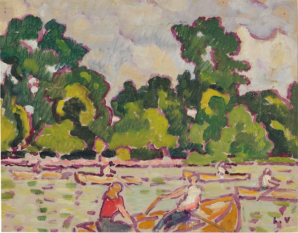 Barques et rameurs au bois de Boulogne 1935