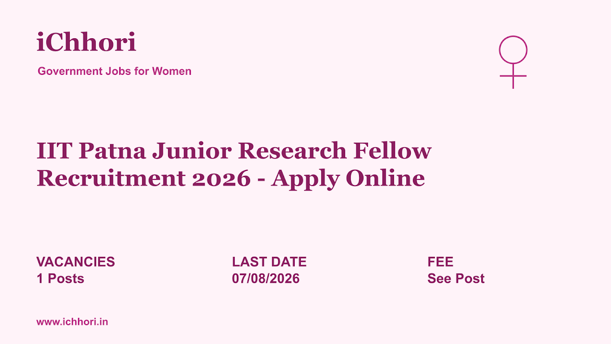 IIT Patna Junior Research Fellow Recruitment 2026 - Apply Online - iChhori