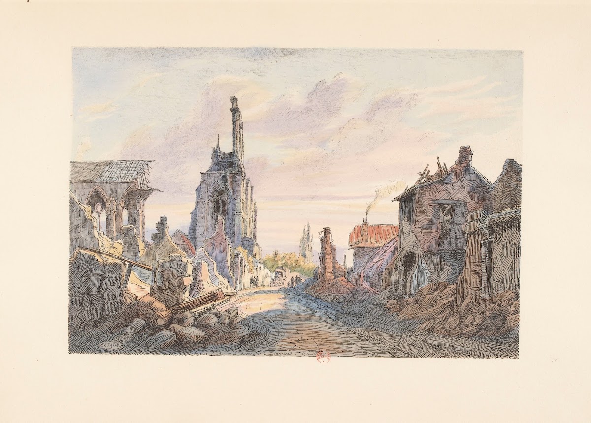 Soissons  La cathédrale et la rue de la Buerie 1920