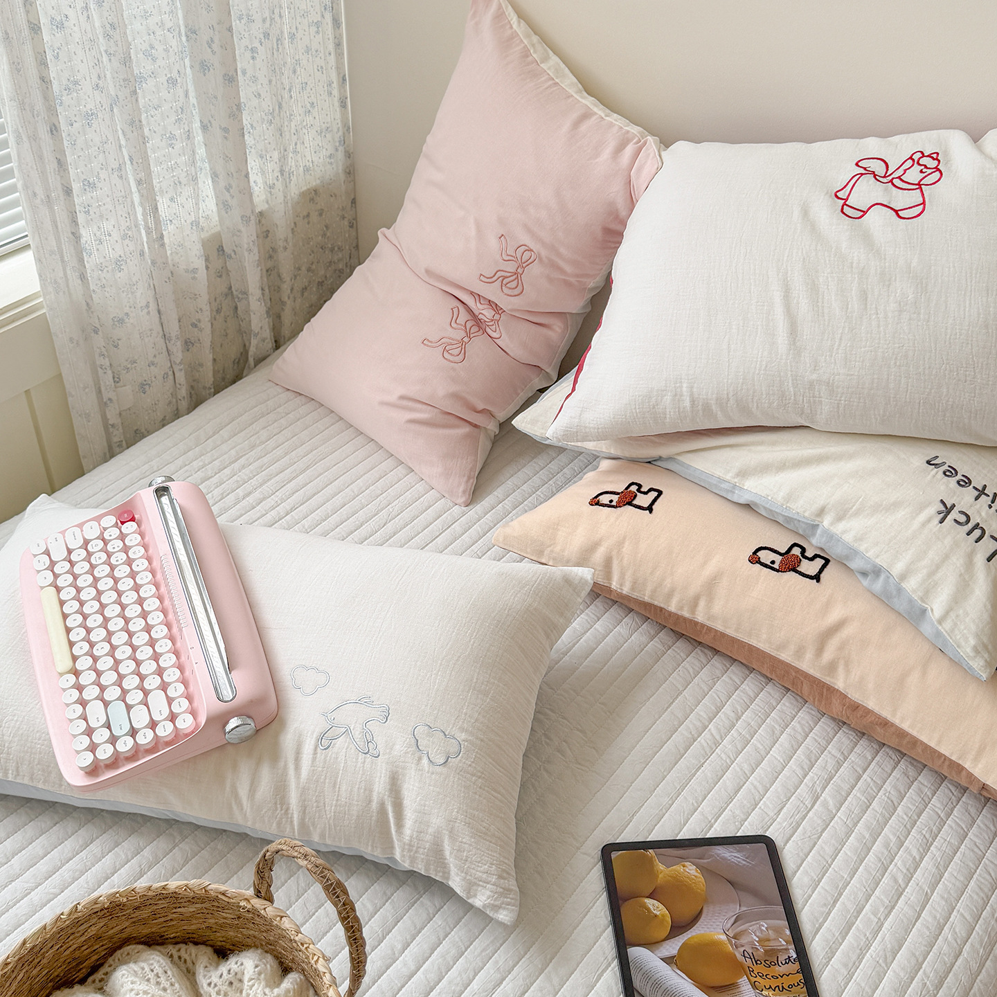 Cotton Pillow Cover 48×74 cm, double-layered