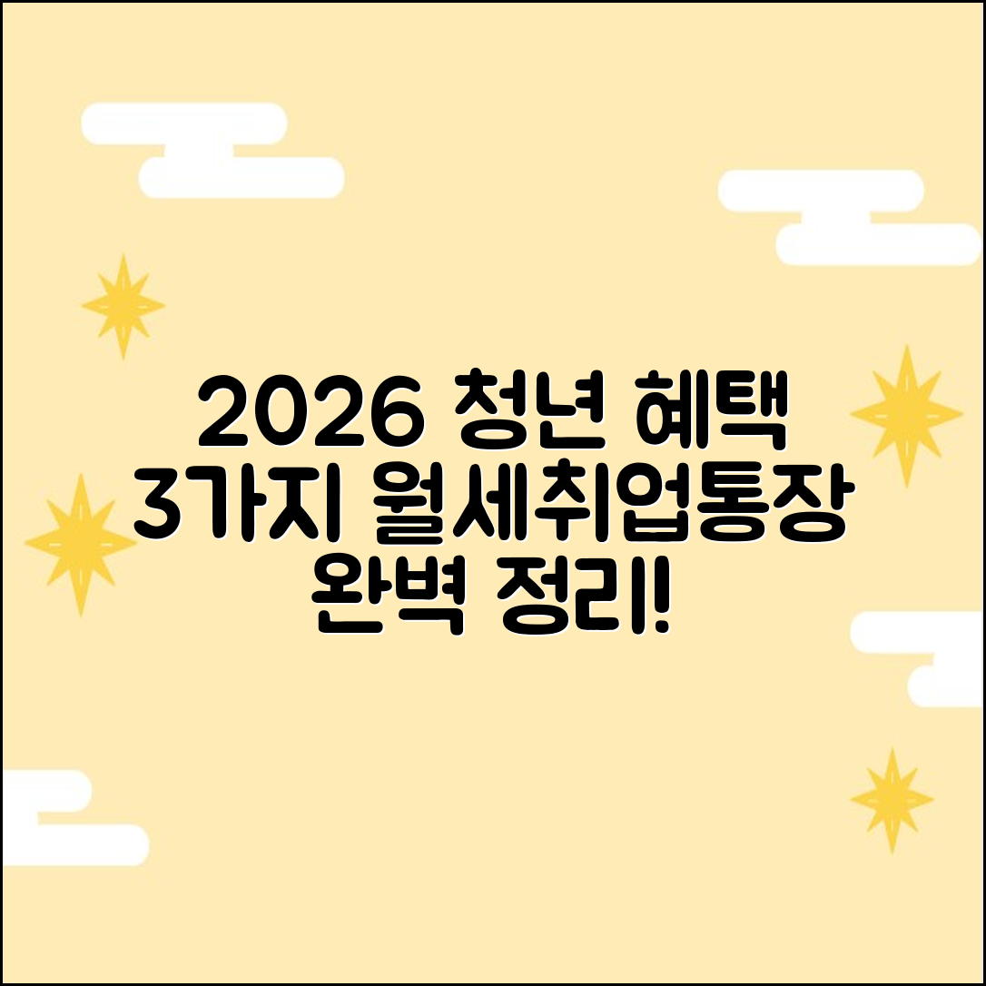 2026 청년 정책 3가지: 월세·취업·통장 완벽 정리!