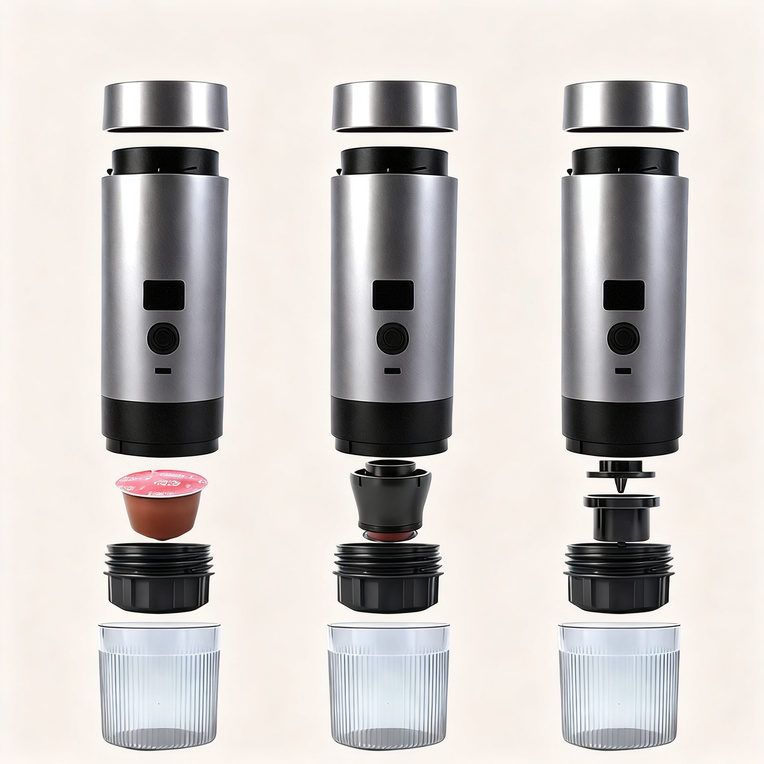 Tragbare Espresso-Kaffeemaschine mit Akku, 0,5 L