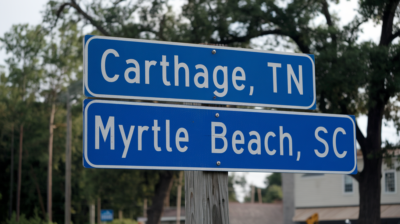 Distance and Travel Tips: Myrtle Beach from Carthage, TN