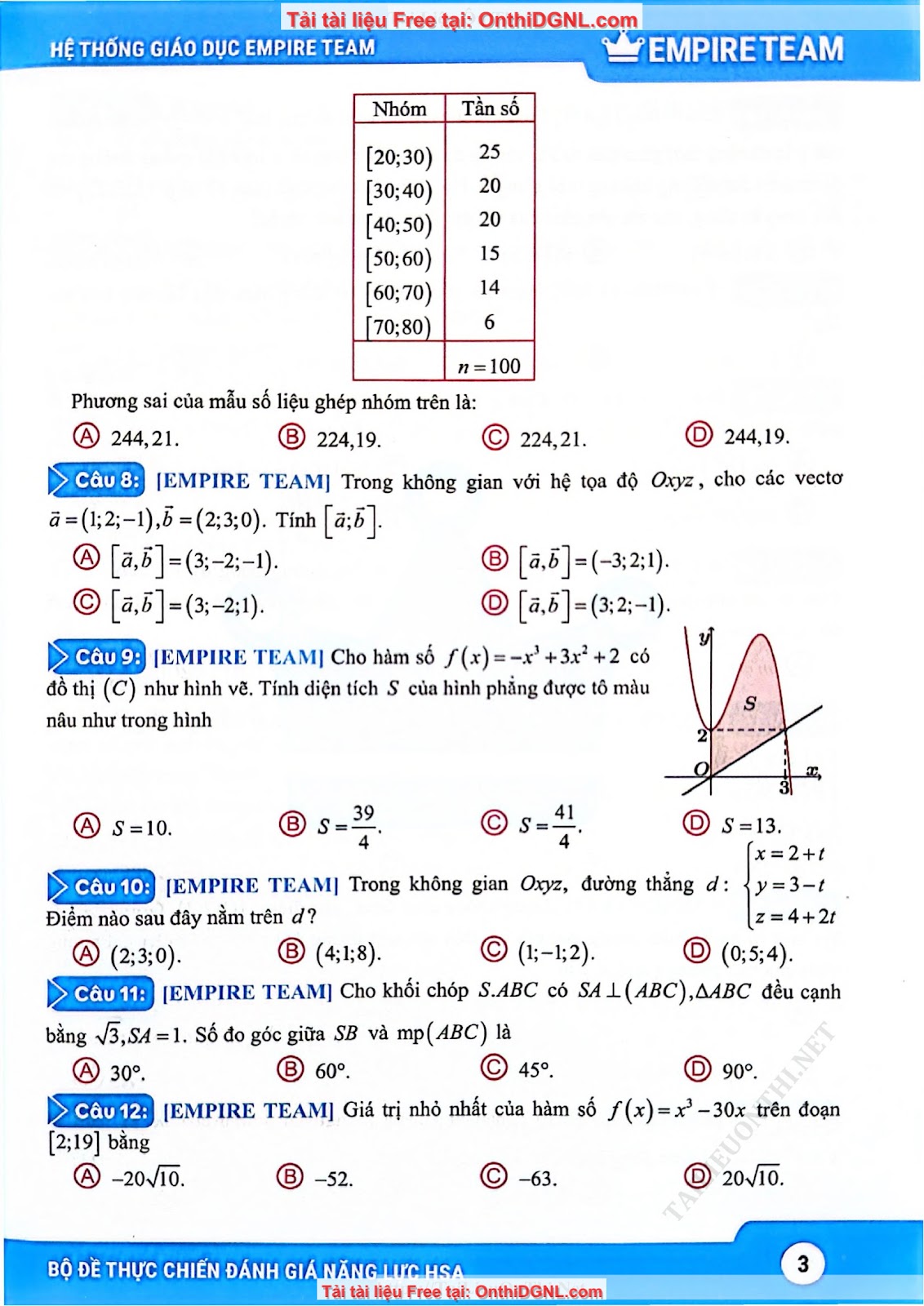 BỘ ĐỀ THỰC CHIẾN HSA CHUẨN CẤU TRÚC MỚI 2026 EMPIRE TEAM