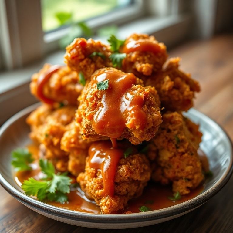 Vegan Spicy Chicken Fried Jackfruit: Crispy & Comforting Delight – Easy Homemade Comfort Food finished