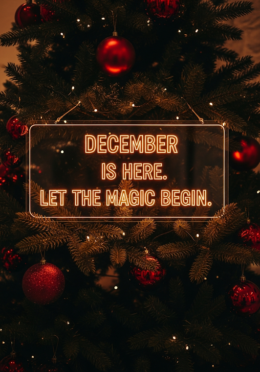 December Marquee Sign Christmas Night