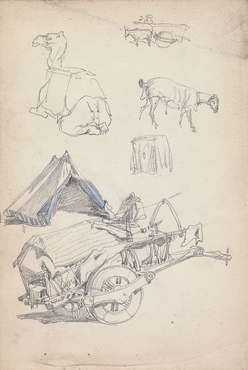 Man on Cart and Animals 1860
