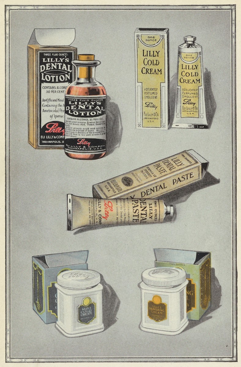 Toiletry items made by Eli Lilly  Company 1919