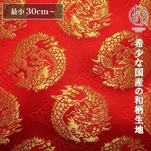 雲文地に丸龍 赤