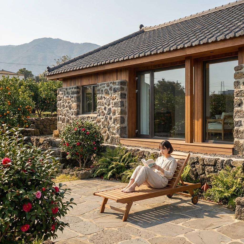 제주 돌집의 재해석: 고즈넉한 감성의 독채 펜션