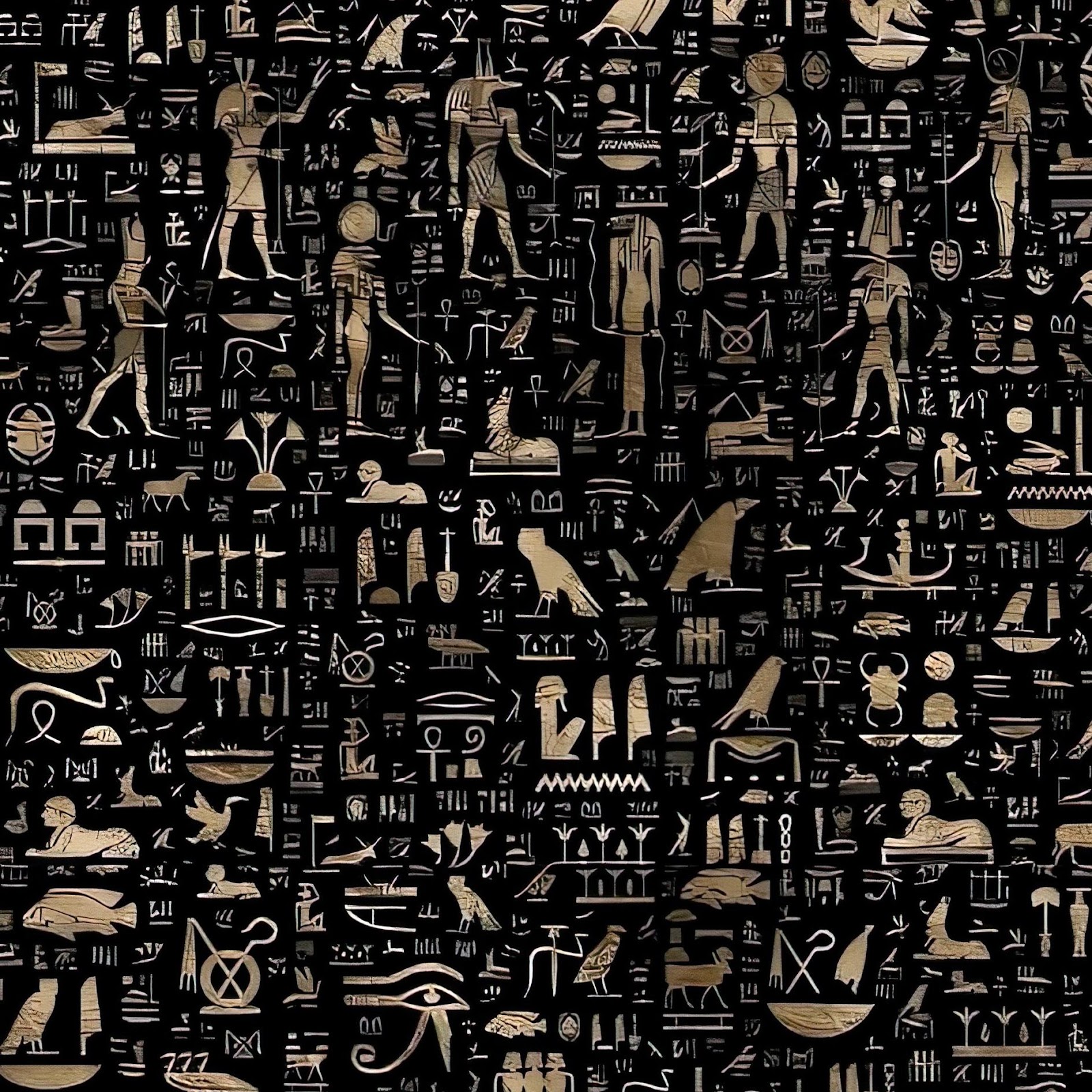 Download Golden Ancient Egyptian Pattern Background 2K iPhone