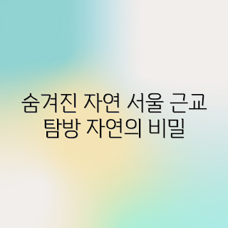 서울 근교 자연 풍경, 자연 감상 초보, 힐링 여행, 숨겨진 명소, 주말 나들이