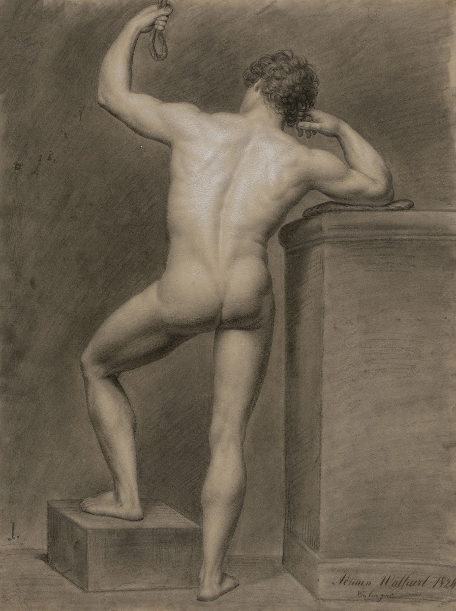 Standing male nude seen from behind 1824