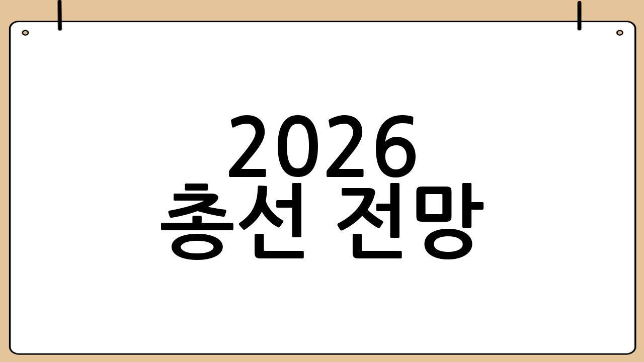 2026 총선 전망: 대한민국 정치의 새로운 지평