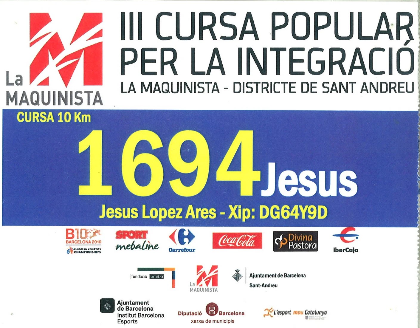 Dorsal de Cursa La Maquinista