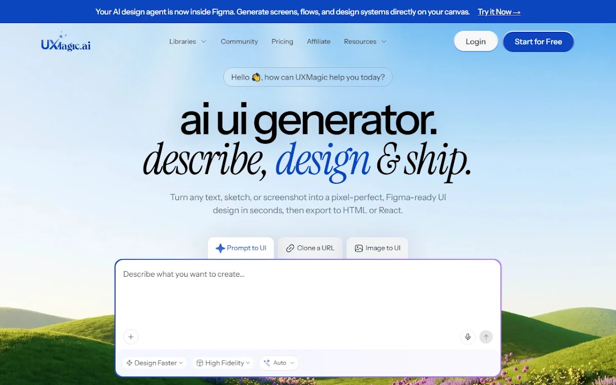 Captura de UXMagic.ai