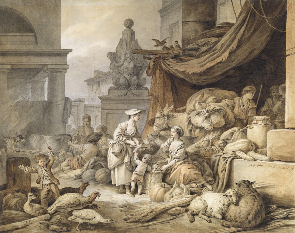 Market Scene With A Fantastic Sculpture 1797 1798