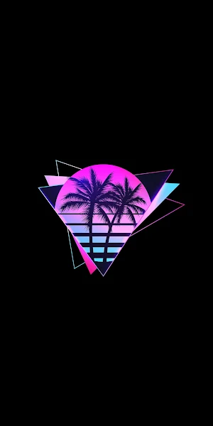 Synthwave, Palm Trees, Retrowave, 80S Style Full HD iPhone Wallpaper Background