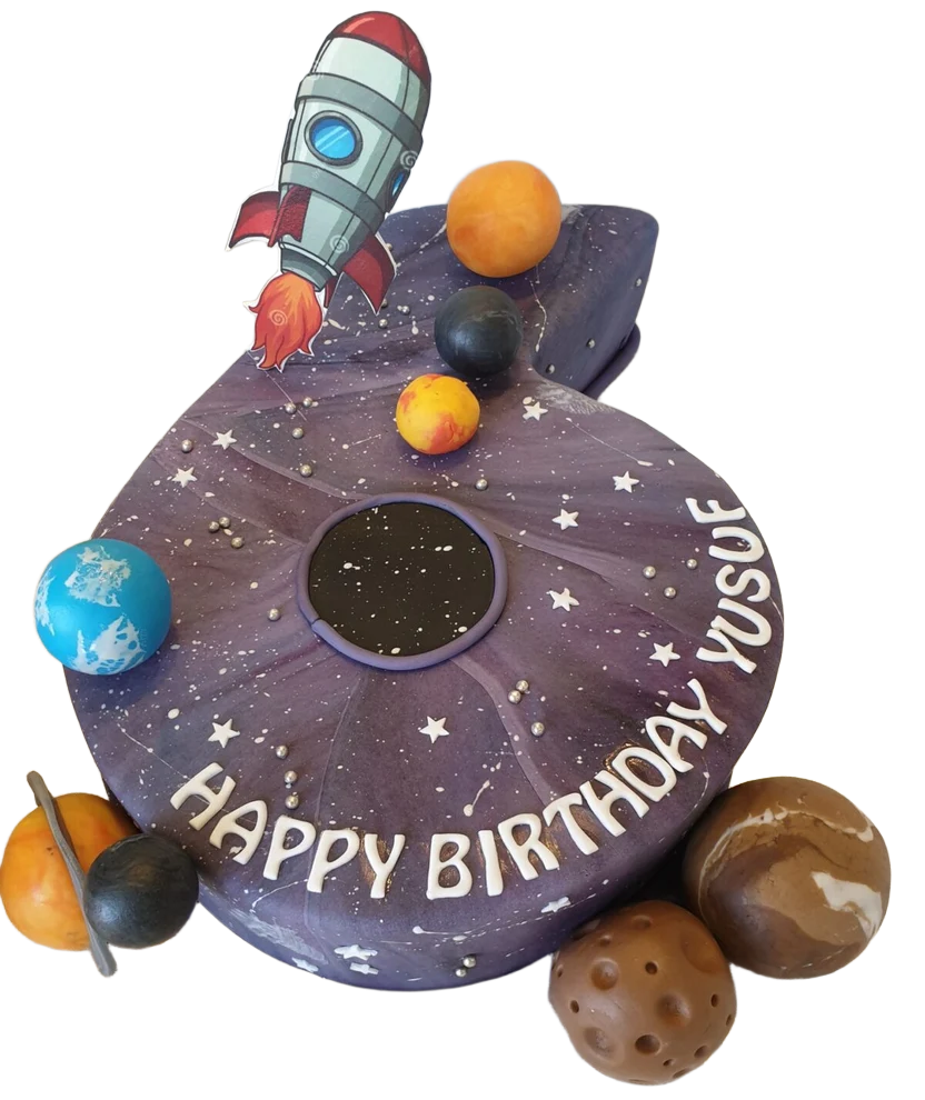 Number 6 Galaxy Themed Birthday Cake CB-NC500