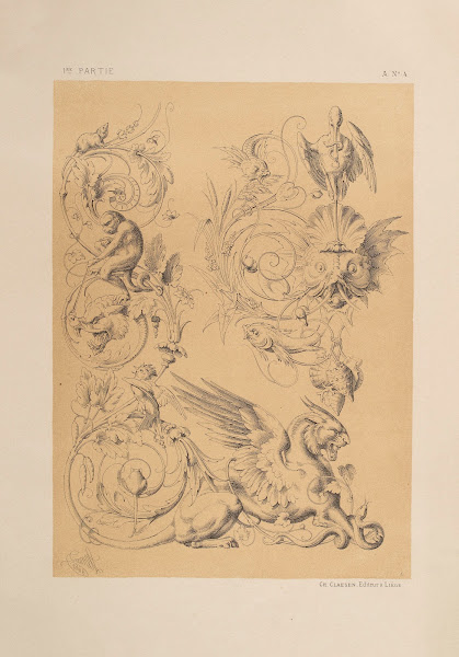 Fleuron aquatique  Arabesque chimérique 1866