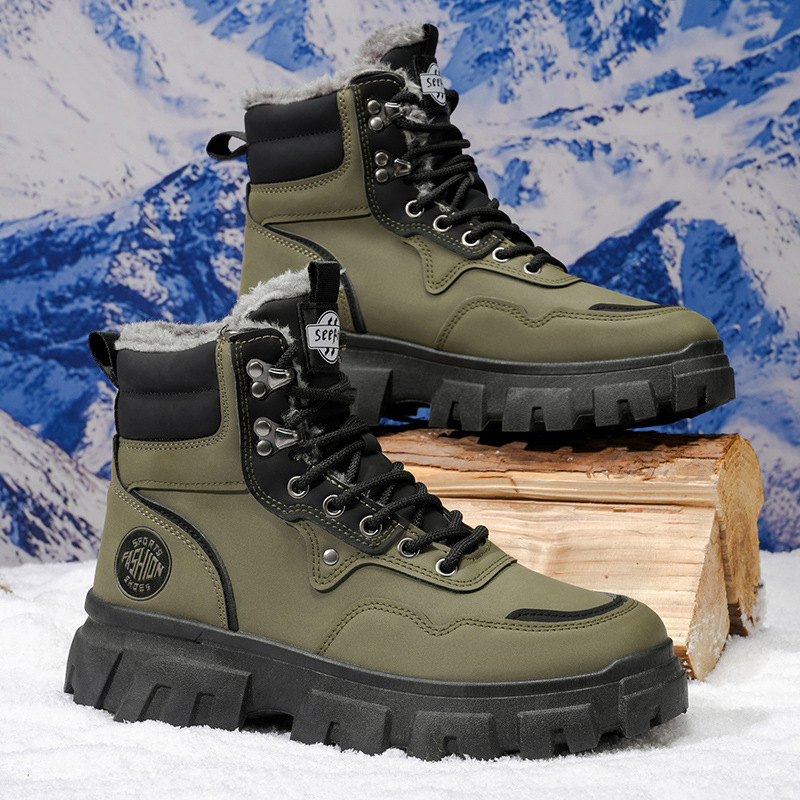 Men's winter boots, lined, water-resistant