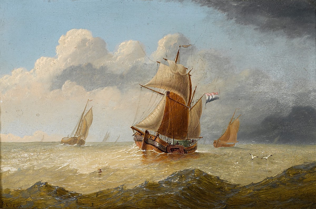 A brig on the high seas