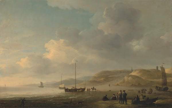 The Coast near Scheveningen with Fishing Pinks on the Shore ca 1755