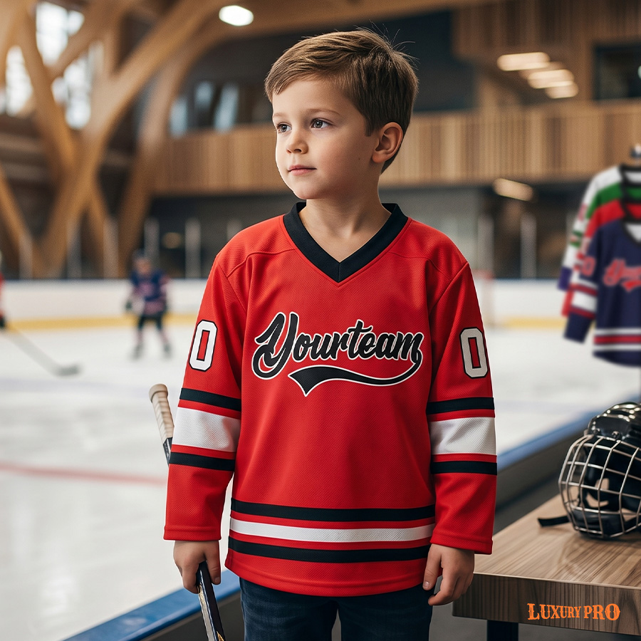 AOP KHU children's ice hockey jersey