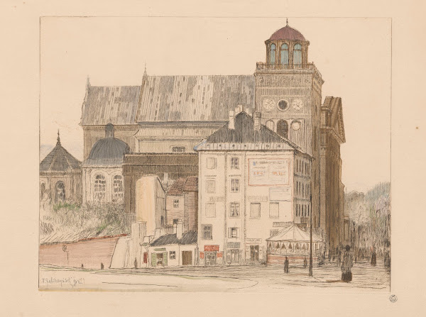 Bernardine church and tower in Warsaw 1912