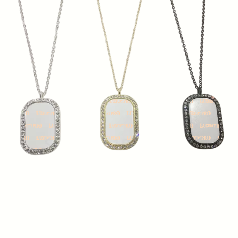 Diamond Square Rounded Corner Necklace