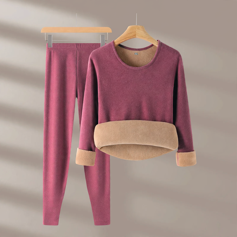 Extra thick thermal underwear set with camel hair content